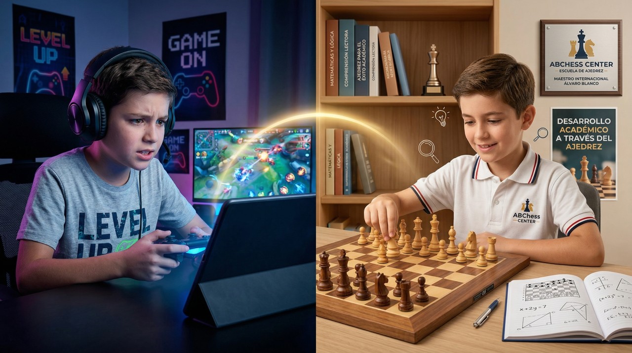 Ajedrez vs. Videojuegos: Cómo transformar el tiempo de pantalla en éxito académico